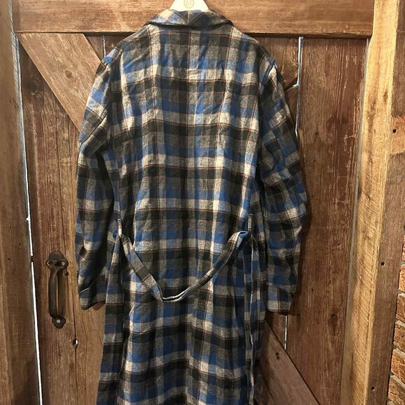 Vintage Pendleton 100% Virgin Wool Medium Men's Plaid Bath Robe. Made in US! - Picture 9 of 10